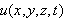 $u(x,y,z,t)$