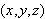 $(x,y,z)$